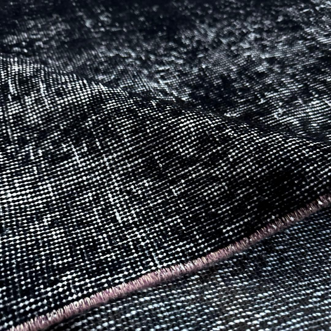 101-109×229 ブラックオーバーダイ　ワンカラー　トルコヴィンテージラグ