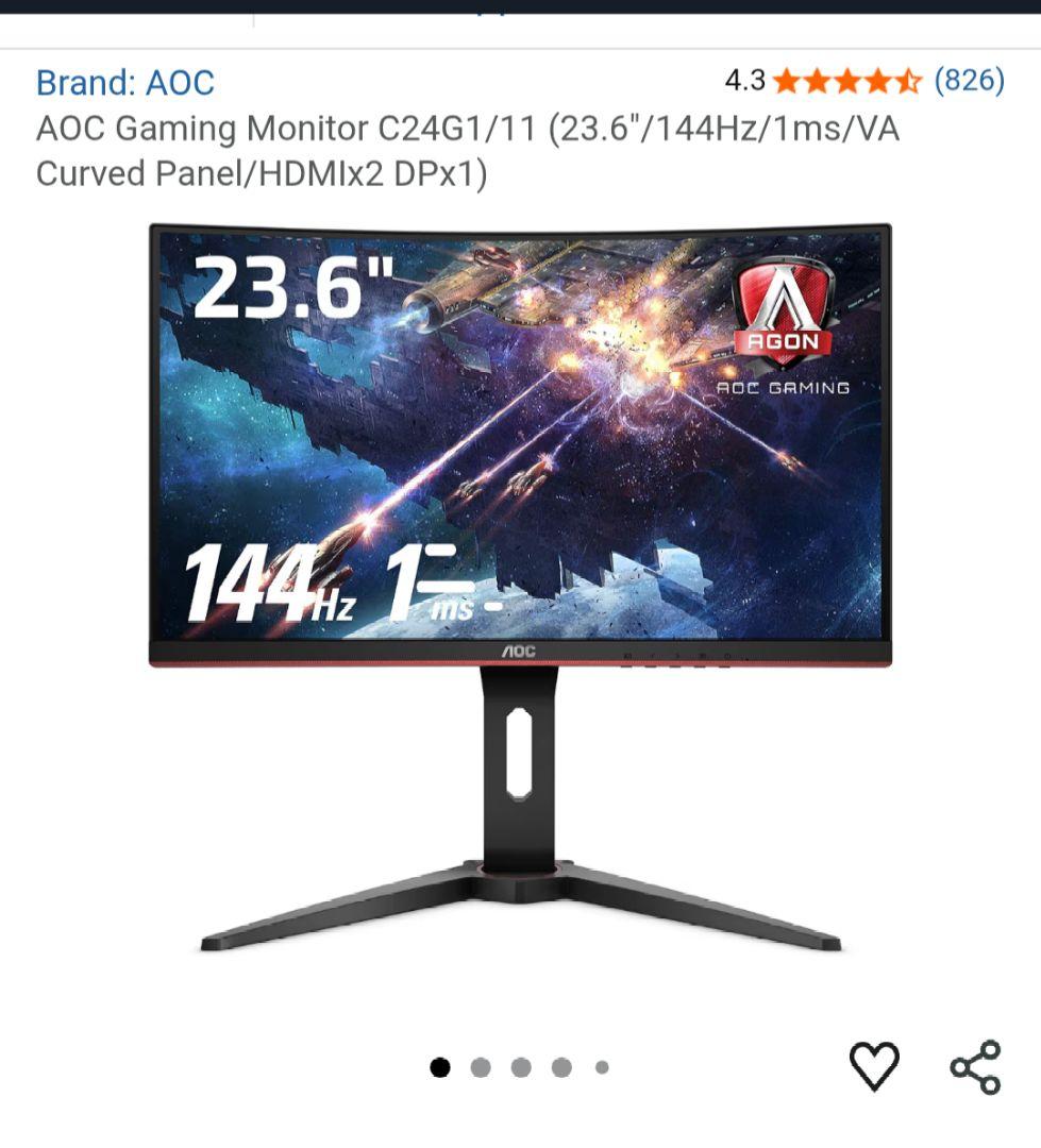 AOC C24G1/11 23.6インチ ゲーミングモニター 本体