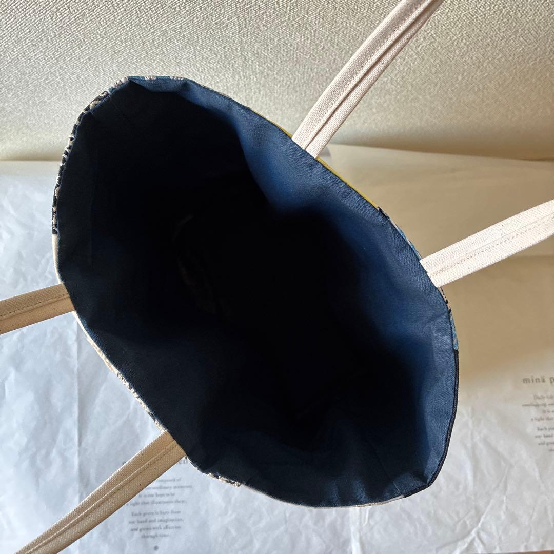 ミナペルホネン 生地使用　パッチワークトートバッグ　お散歩バッグ