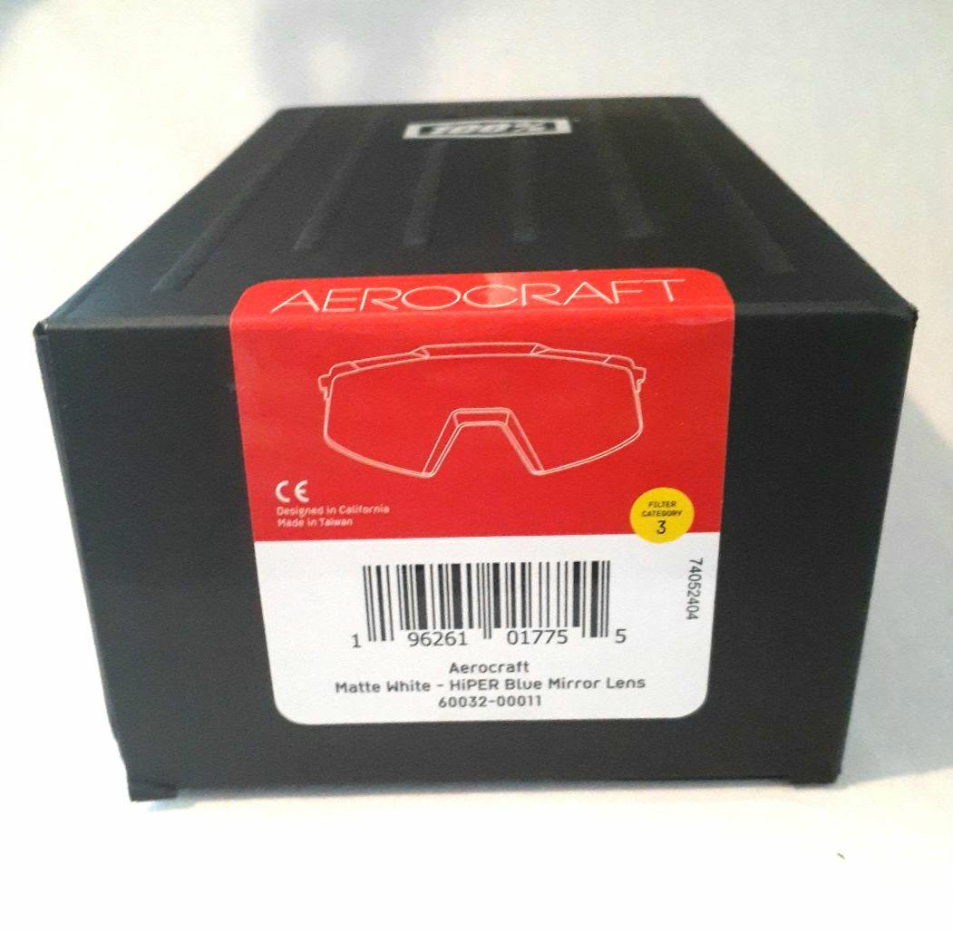 100% Aerocraft ホワイト ブルー ワンハンドレッド サングラス