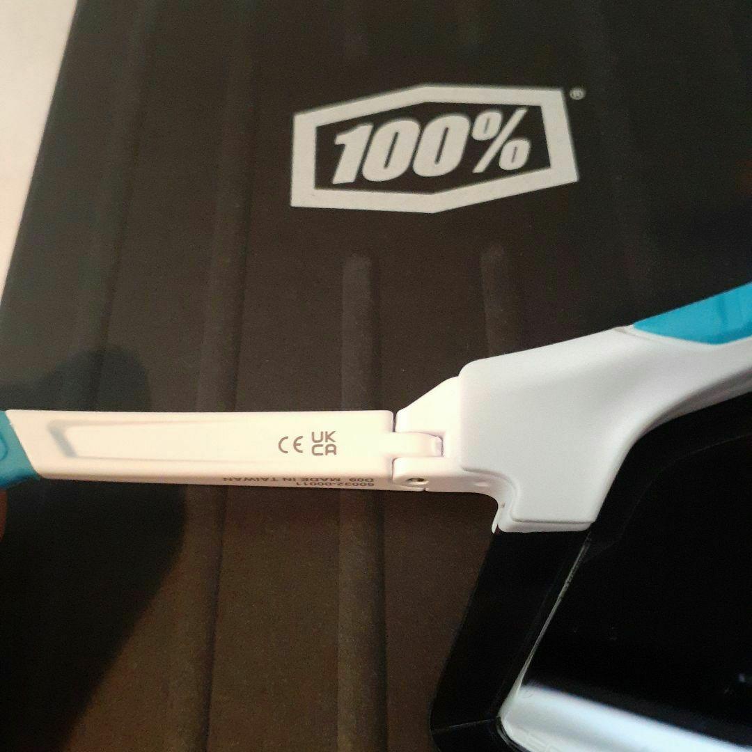 100% Aerocraft ホワイト ブルー ワンハンドレッド サングラス