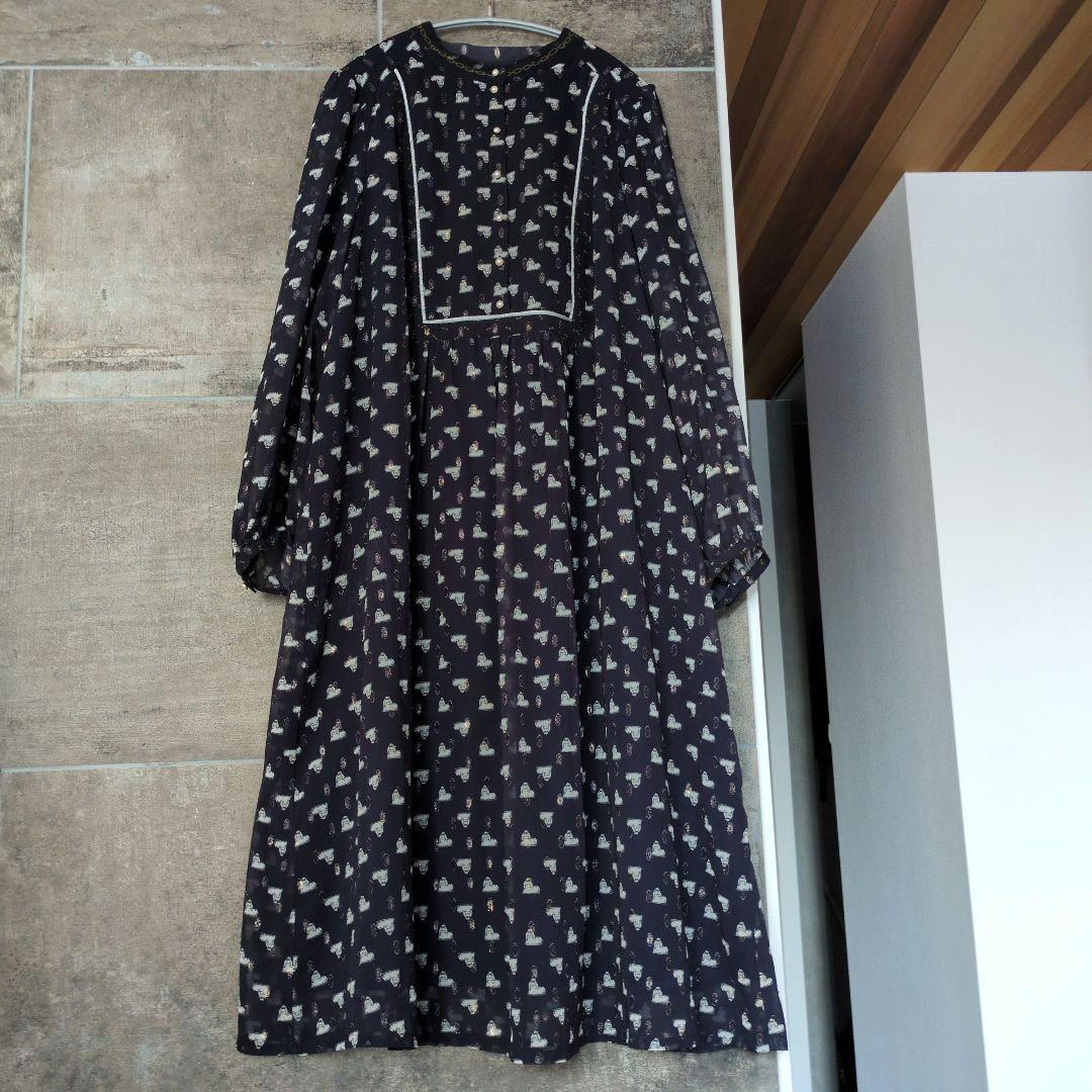 フランシュリッペ キラキラおこりんぼワンピース 犬 ネイビー FL5