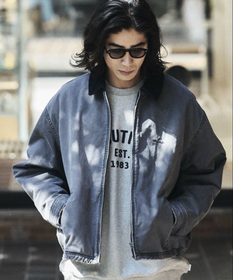 Qaz NAUTICA ガーメント ダイ チノ ジップ ブルゾン ダック