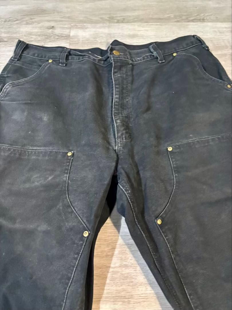 358 Carhartt B01 BLK USA製 ダブルニー ダックパンツ