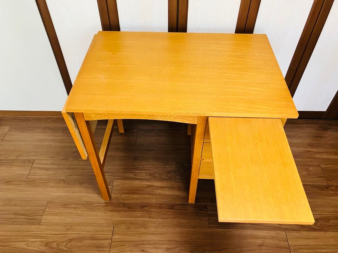 unico★パソコンデスク★学習机★ナチュラルウッド 3段引き出し