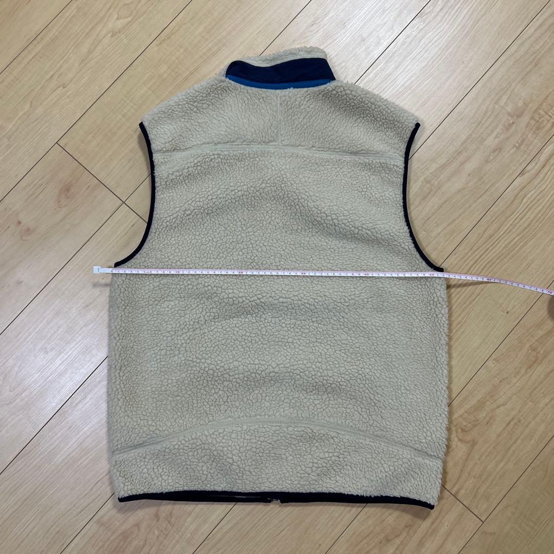 patagonia フリースベスト Mサイズ ベージュ/ネイビー