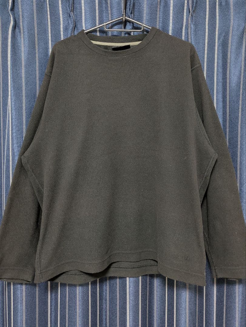 希少　usa製 patagonia　フリースロンT　ブラック　90s スナップT