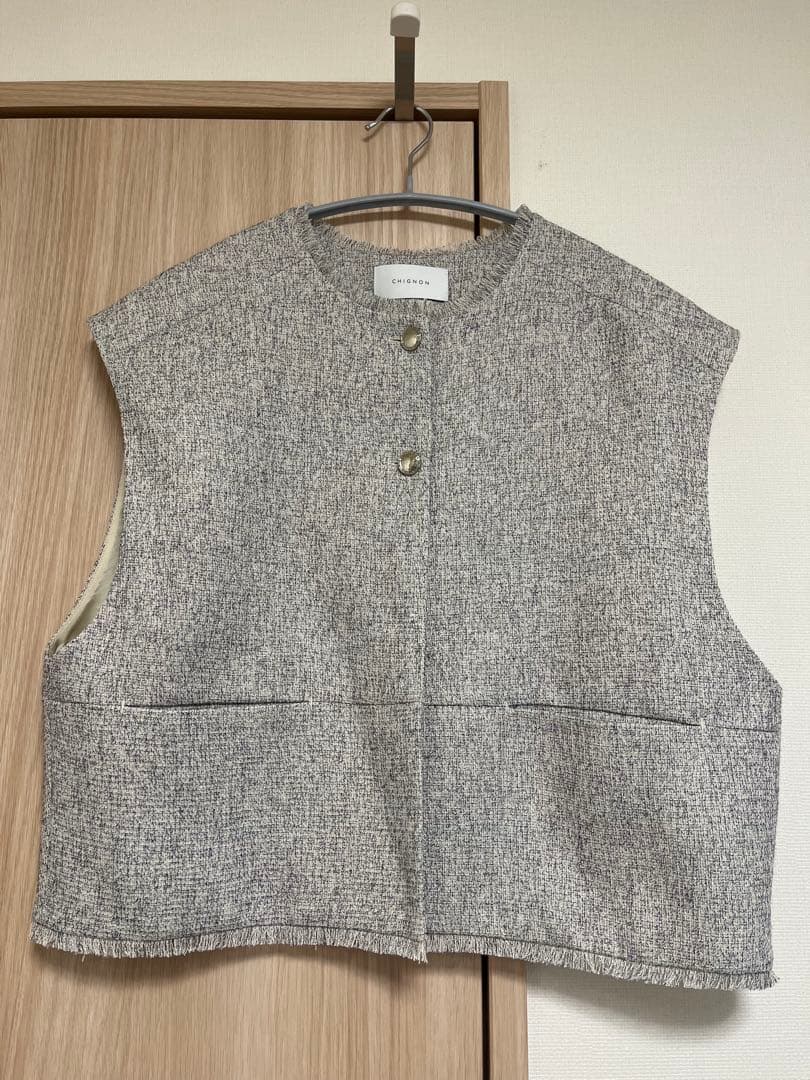 CHIGNON ツィードショートベスト