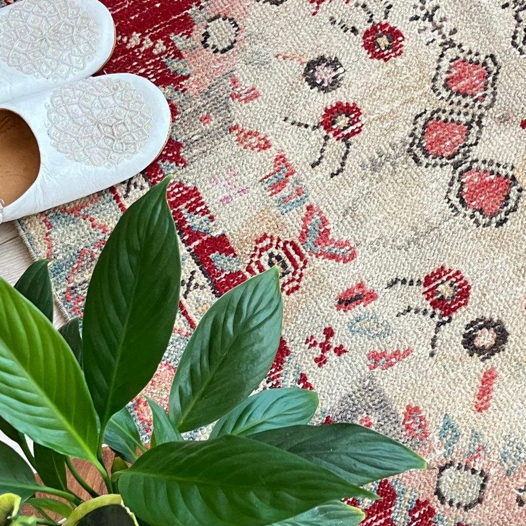 レア貴重✳︎大判　ギュネイラグ　レッド　淡いブルー　ピンク　トルコヴィンテージラグ