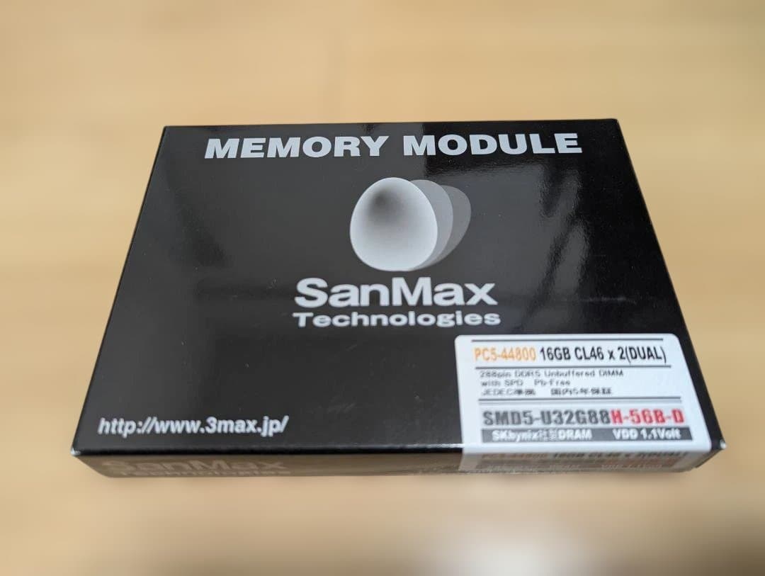 SanMax DDR5 5600MHz 32GB (16GBx2) 動作確認済