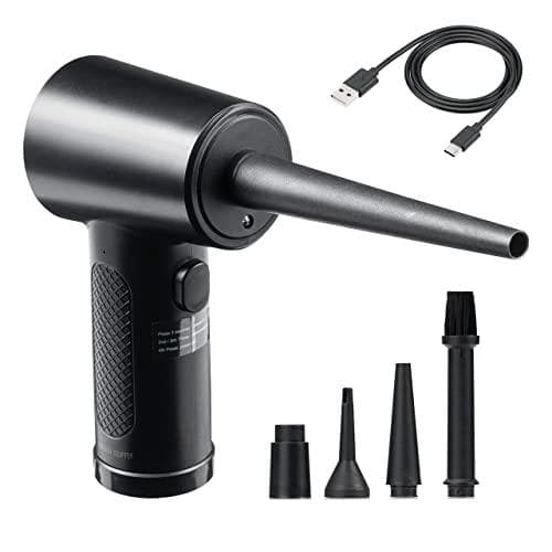 サンワダイレクト 電動エアダスター 充電式 強力 ノズル5種類付属 LED付きp