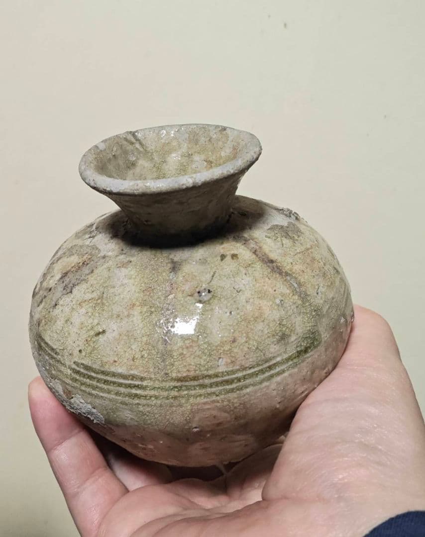 古瀬戸小壺　小瓶子　雀口　鎌倉時代　古美術　花呼ぶ器　稀少