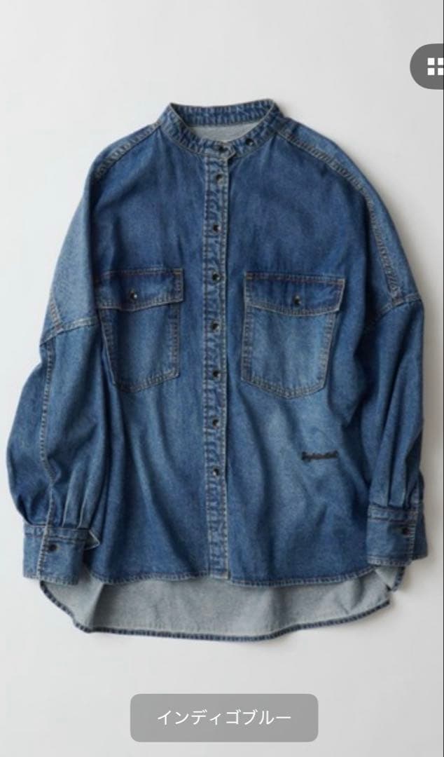 【新品】PUAL CE CINヴィンテージライクデニムバンドカラーシャツピュアル