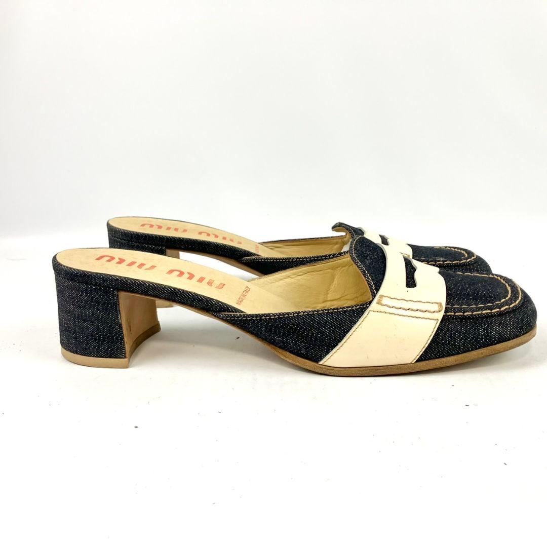 miumiu　ミュウミュウ　サンダル　ミュール　デニム　約24cm