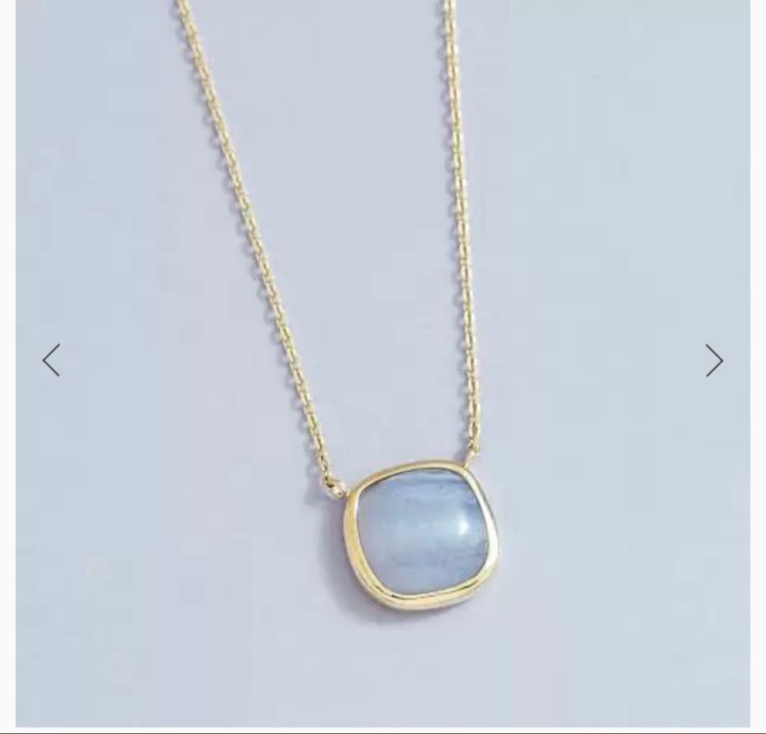 TAKE-UP テイクアップ　ブルーレースアゲートクッションネックレス