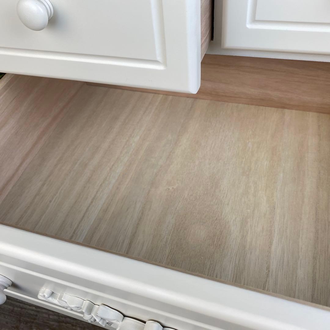 訳あり品【128】フレンチカントリー調ホワイトチェスト四段五つ引き木製タンス収納