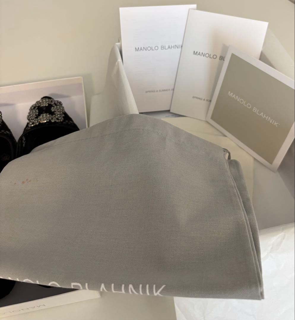 MANOLO BLAHNIK ハンギシ　レース　フラットシューズ