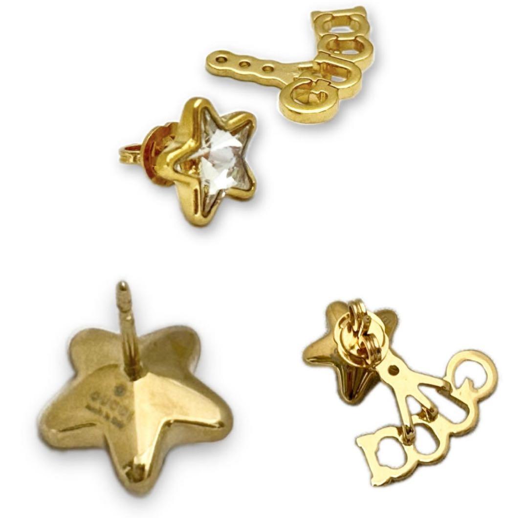 ぼ*ん様 超美品GUCCI スクリプトロゴ ピアス