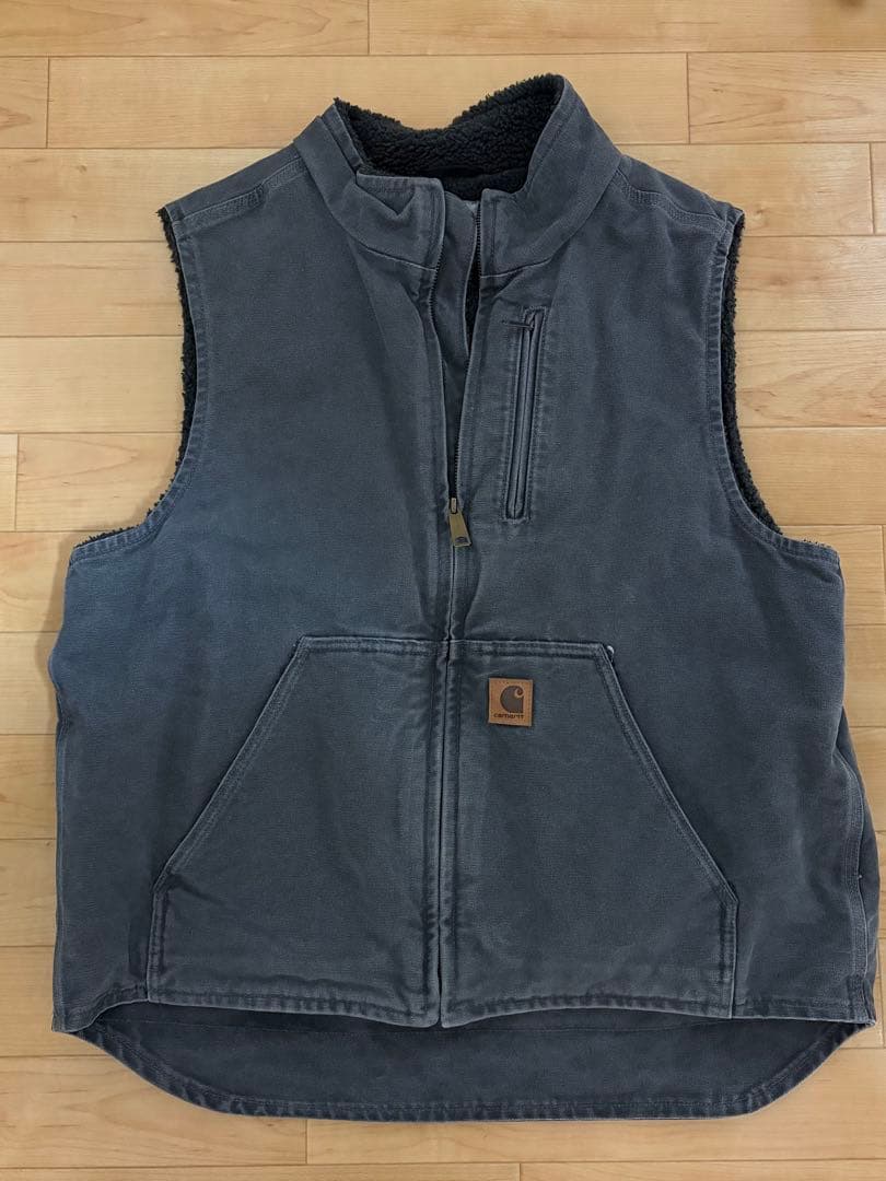 Carharttカーハート ダックベスト 裏ボア ブラック USA 古着 人気