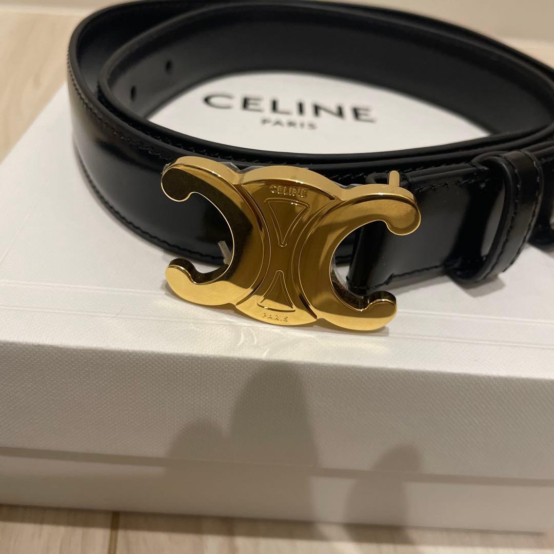 CELINE トリオンフ レザー ベルト 80cm