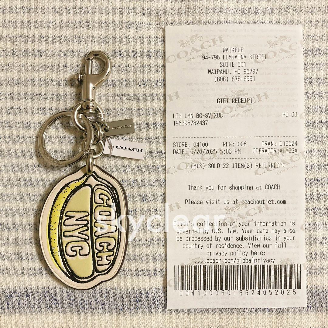 新品❇︎正規品 COACH レモン れもん チャーム キーリング