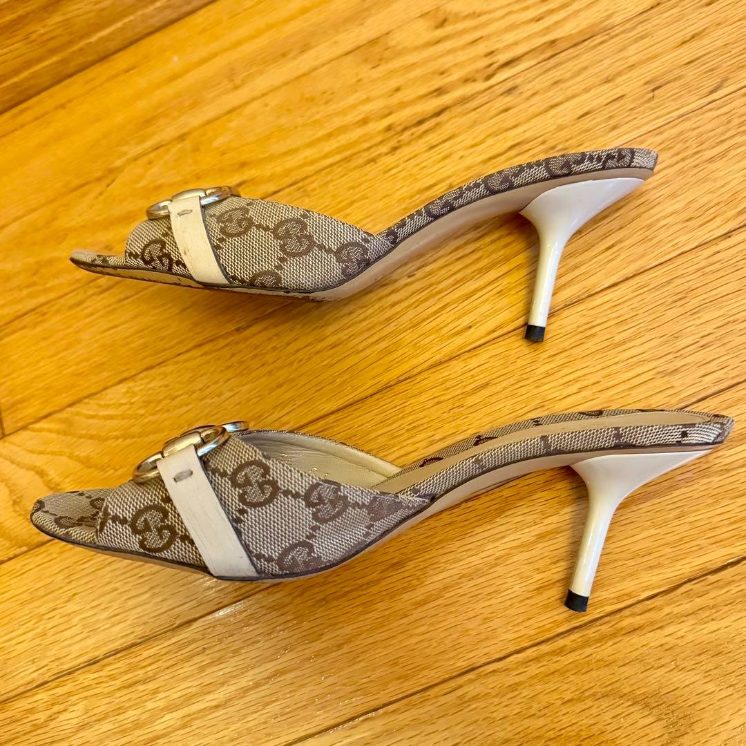 GUCCI サンダル ベージュ 5センチヒール