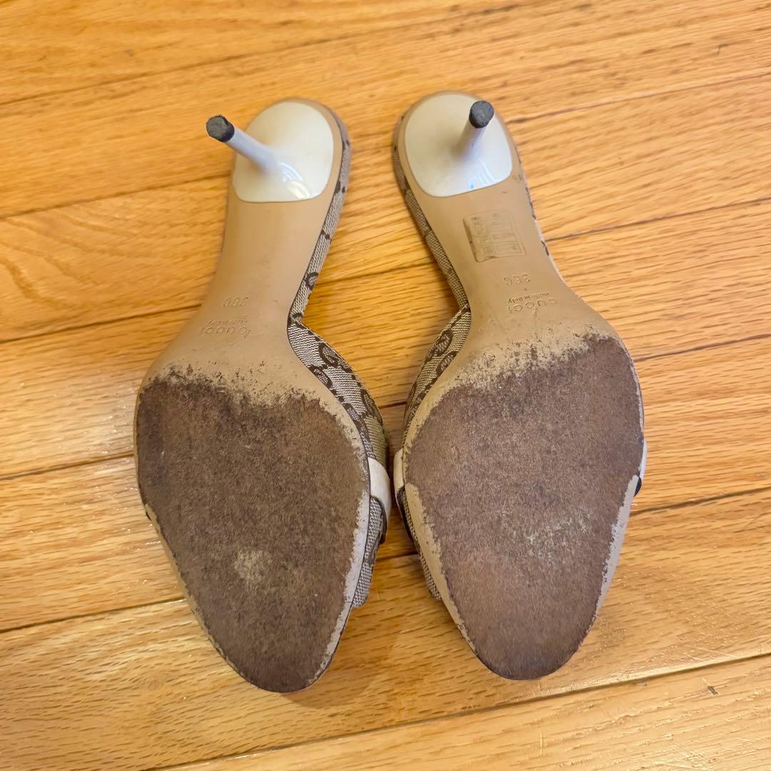 GUCCI サンダル ベージュ 5センチヒール