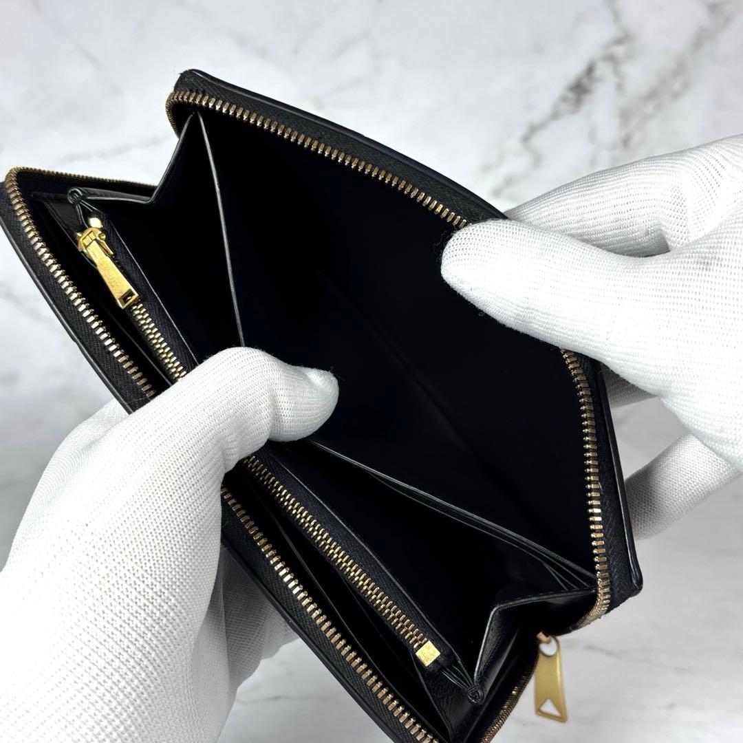 BOTTEGA VENETA 長財布 カセット ジップアラウンドウォレット　黒