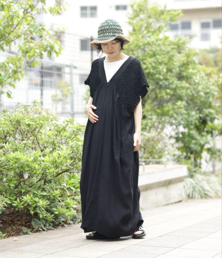 人気完売品★ 【産前・産後対応】マタニティ／シャーリングVワンピース★未使用品