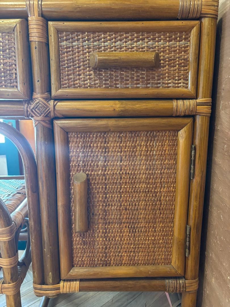 籐　ドレッサー　ヴィンテージ　アンティーク ラタン ドレッサー
