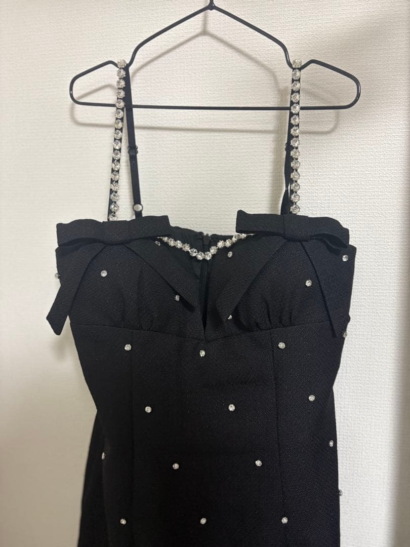 Jewels/キャバドレス/リボンマーメイドキャミソールドレス/黒/Sサイズ