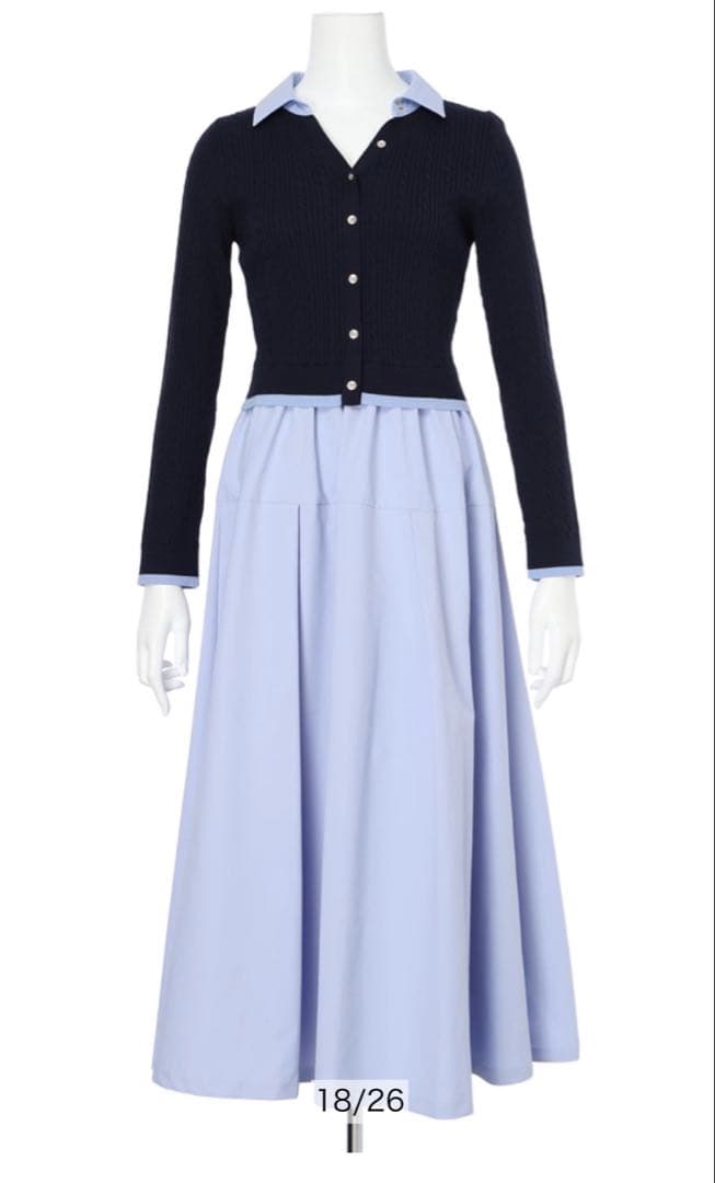 ジャスグリッティー　新作完売カラー鹿沼さん着用定価以下上品ドッキングワンピース