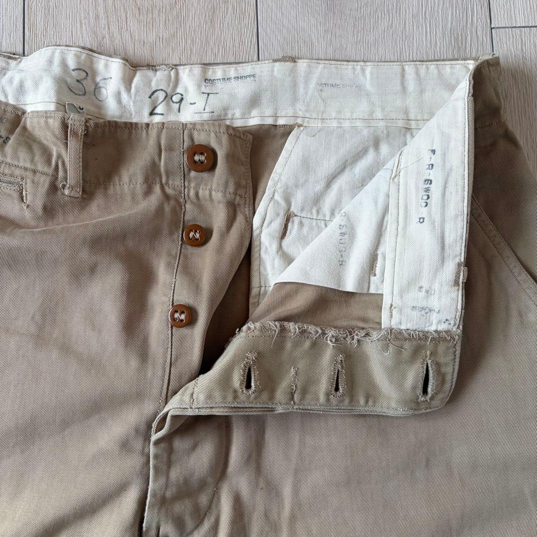 40s USARMY M-45 45カーキ チノ W36L29 両玉縁 巻縫い