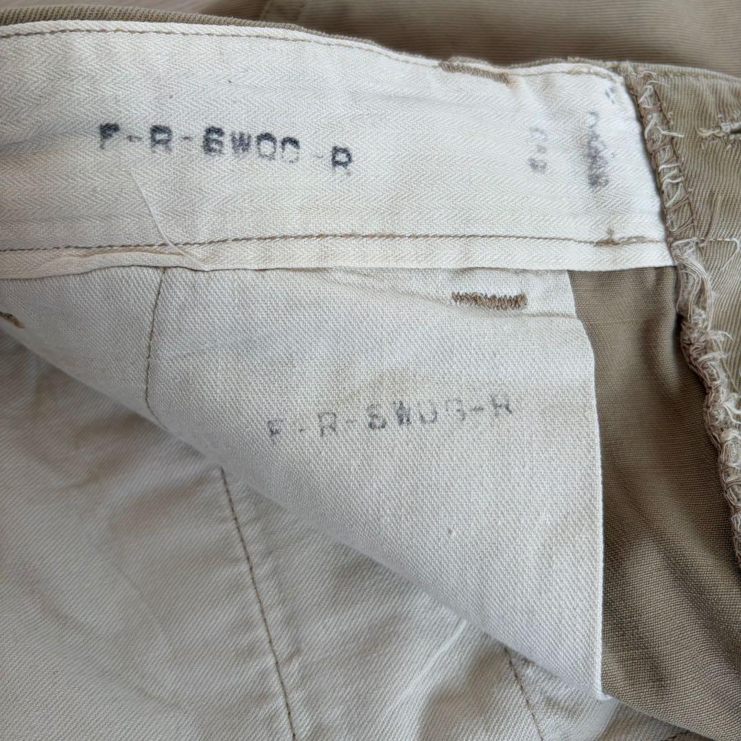 40s USARMY M-45 45カーキ チノ W36L29 両玉縁 巻縫い