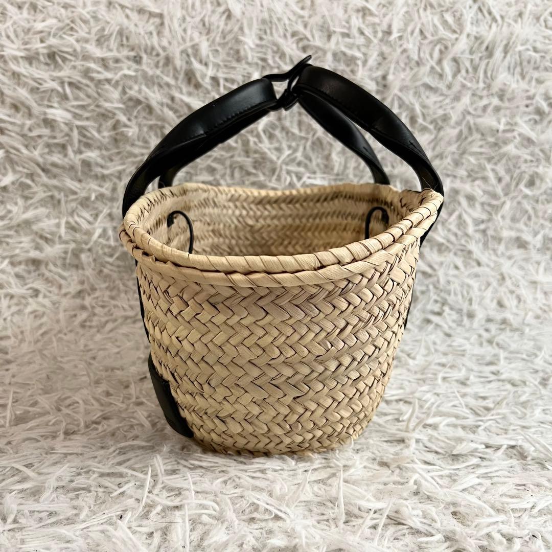 ほぼ未使用 23ss J&M DAVIDSON レザー ブラック かごバッグS