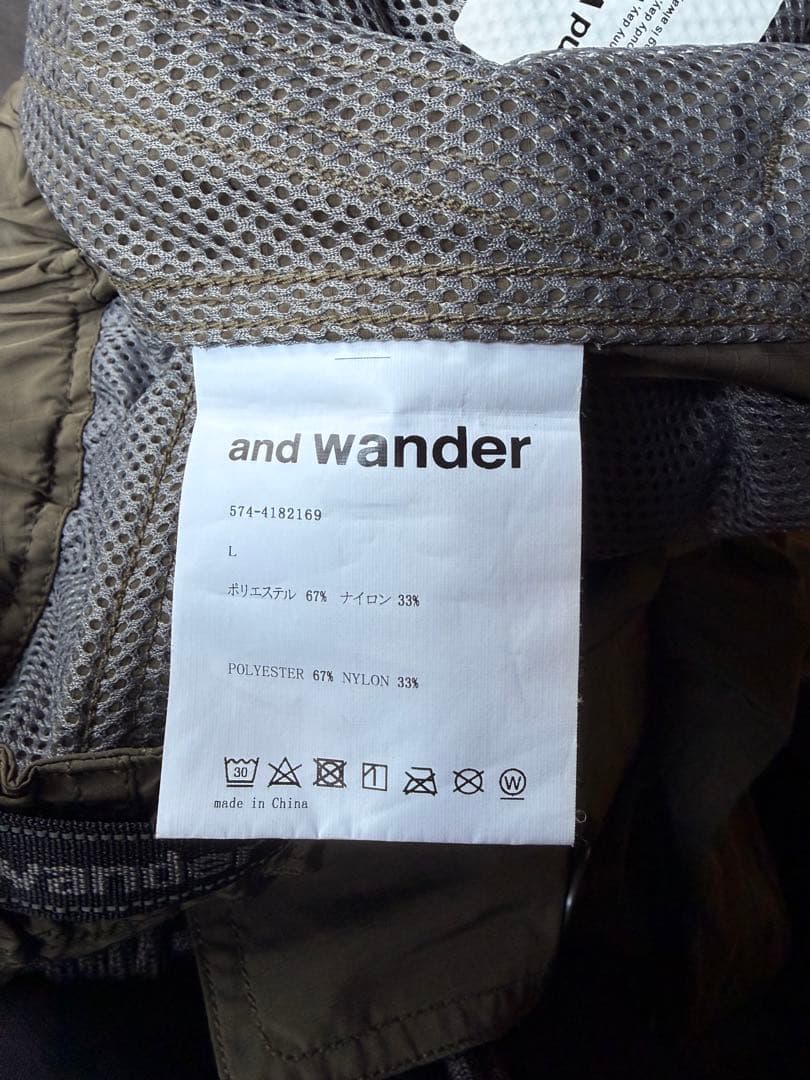 and Wander アンドワンダー オーバーサイズカーゴパンツ L