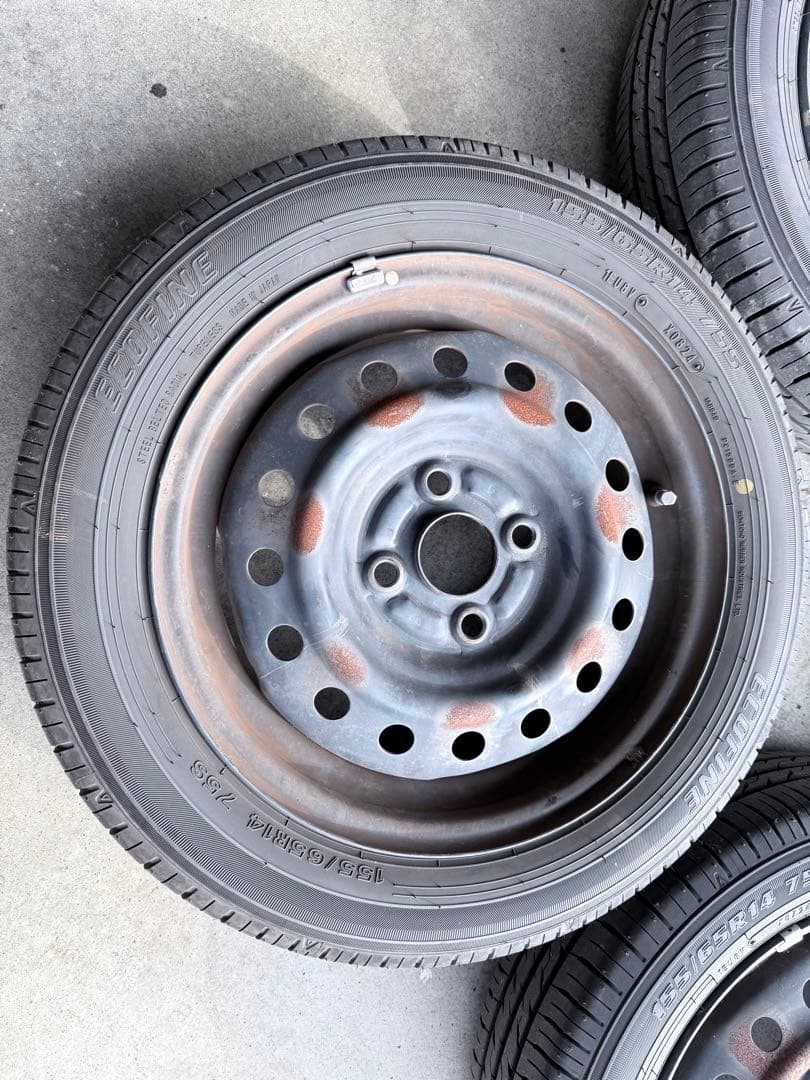 155/65R14・2024年製造・ダイハツ・ムーヴ外し・バリ山夏タイヤ・４本