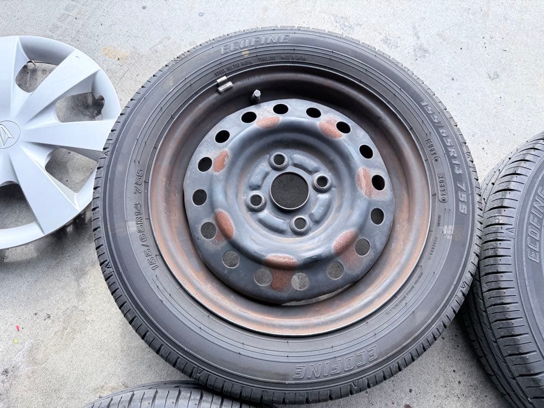 155/65R14・2024年製造・ダイハツ・ムーヴ外し・バリ山夏タイヤ・４本