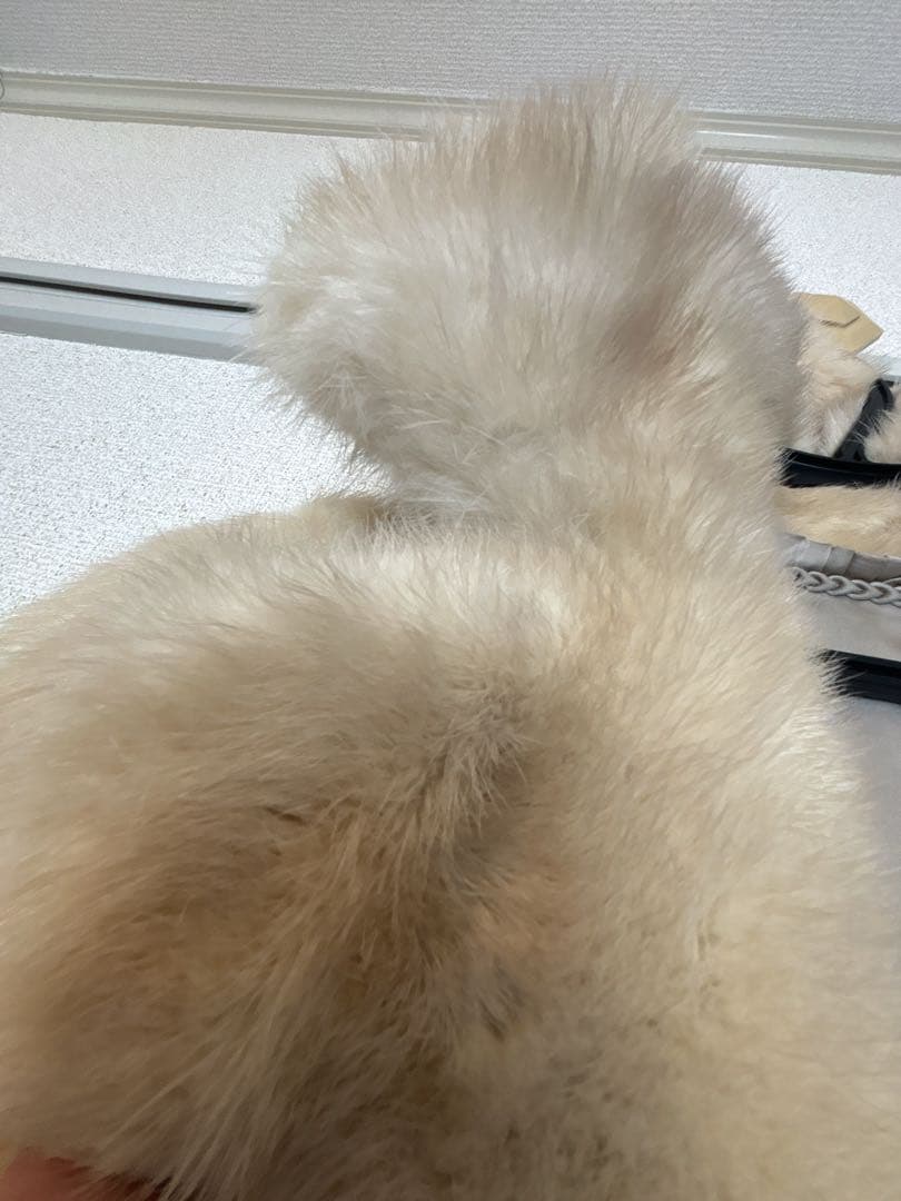本物毛皮 リアルファーコート 天然毛皮 ラビット系 茶系 ボリューム◎