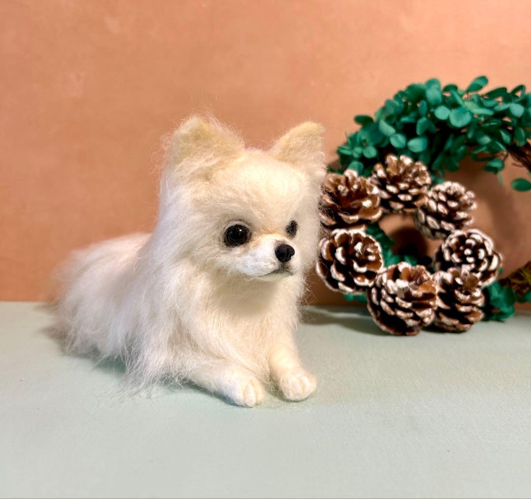 羊毛フェルト　おすましチワワ