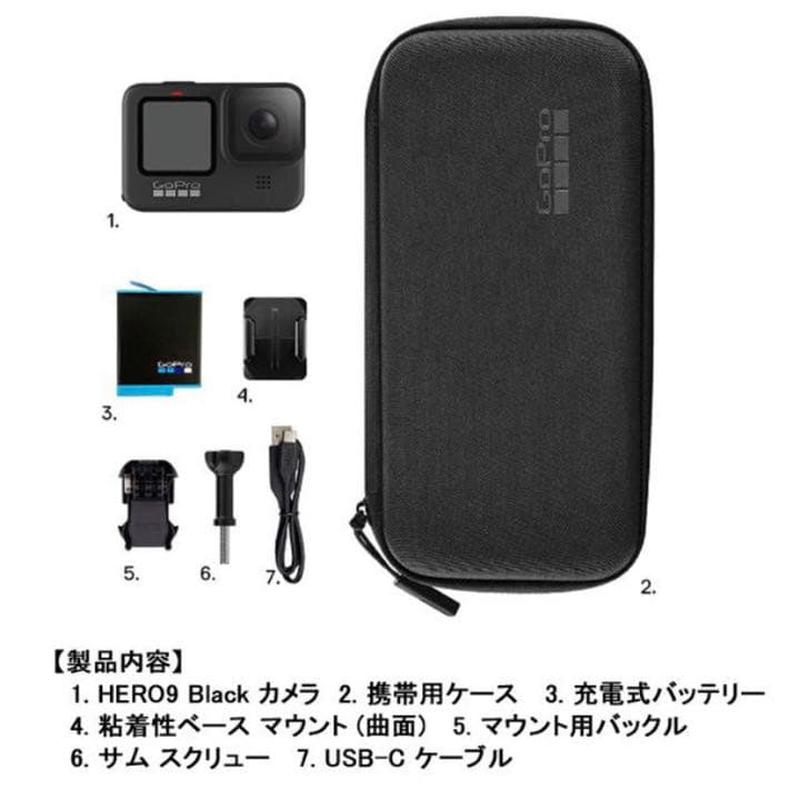 Gopro hero9とバッテリーとSD