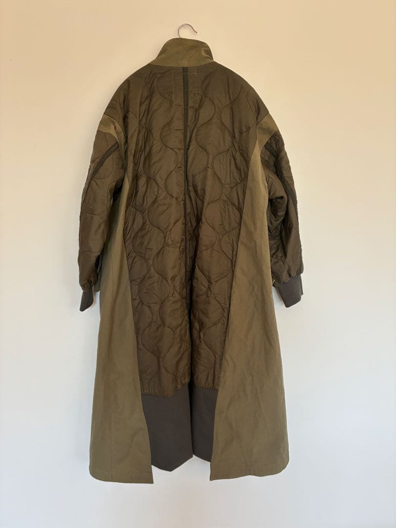 etsintä キルティング ロングコート オリーブ