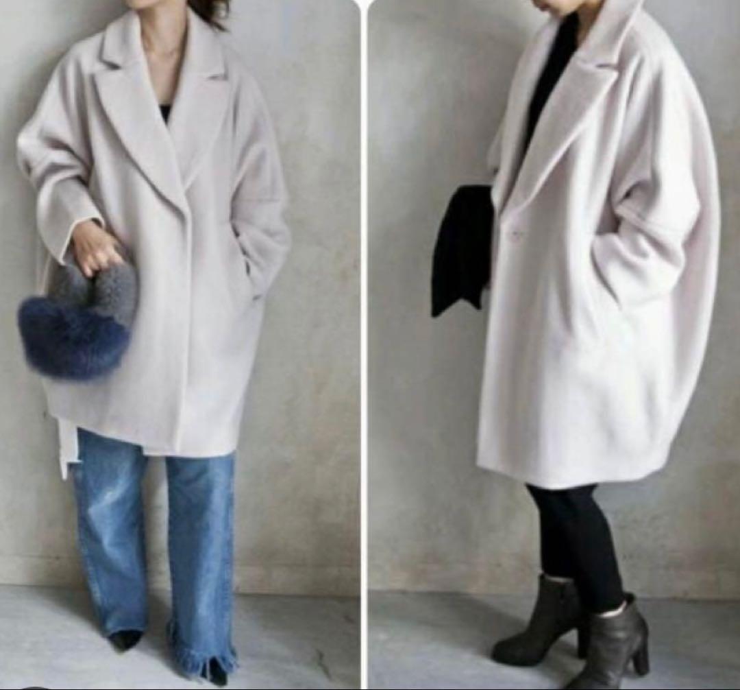 【ENFOLD/エンフォルド】ショートビーバーBOXコクーンコート