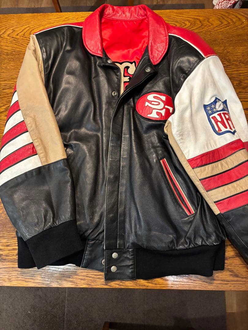 49ERS レザー ジャケット　JEFF HAMILTON ジェフハミルトン