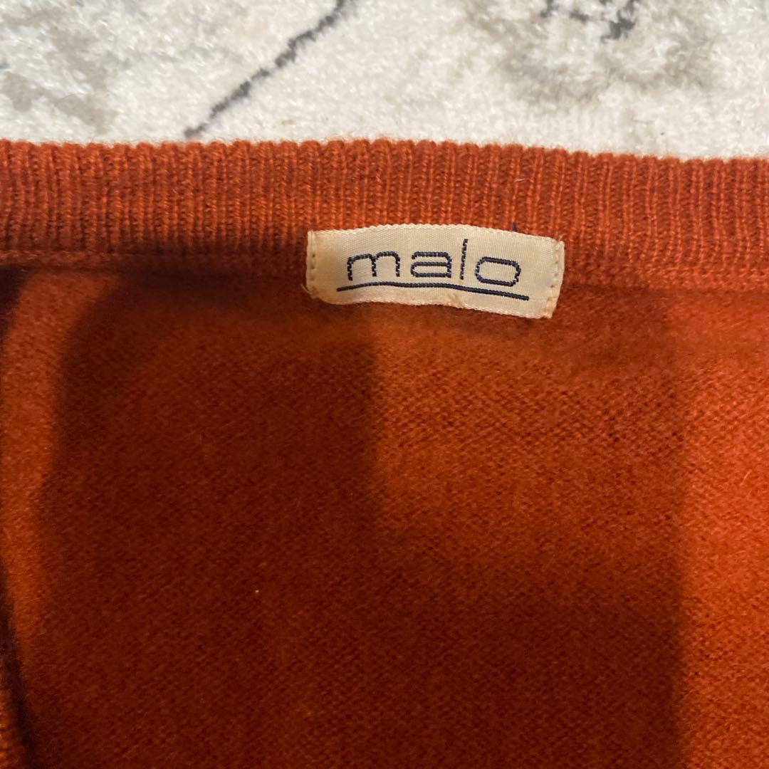 malo カシミヤ100%Vネックニットセーター