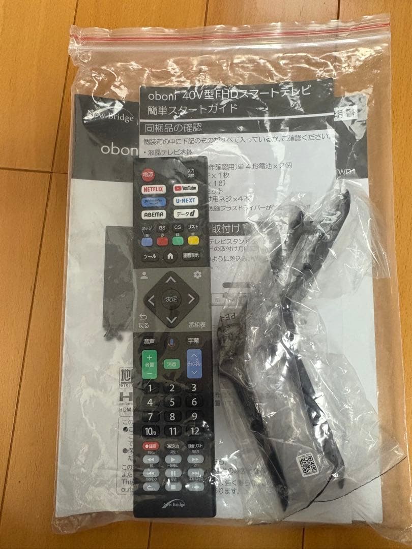 oboni 40V型 FHDスマートテレビ ジャンク品