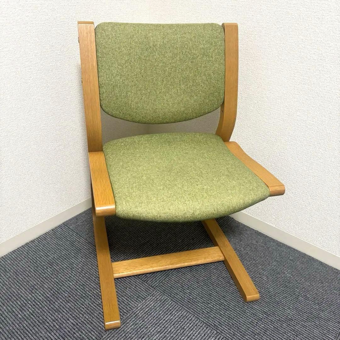 ベネッセ カリモク チェアー 緑 布張り