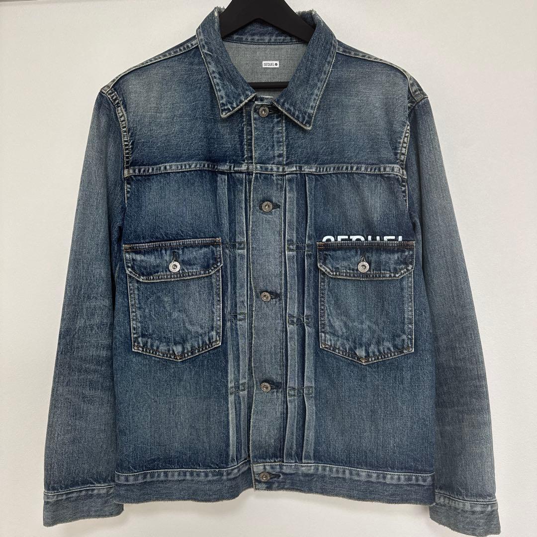 シークエル × フラグメント　 ダメージ加工デニムジャケット L