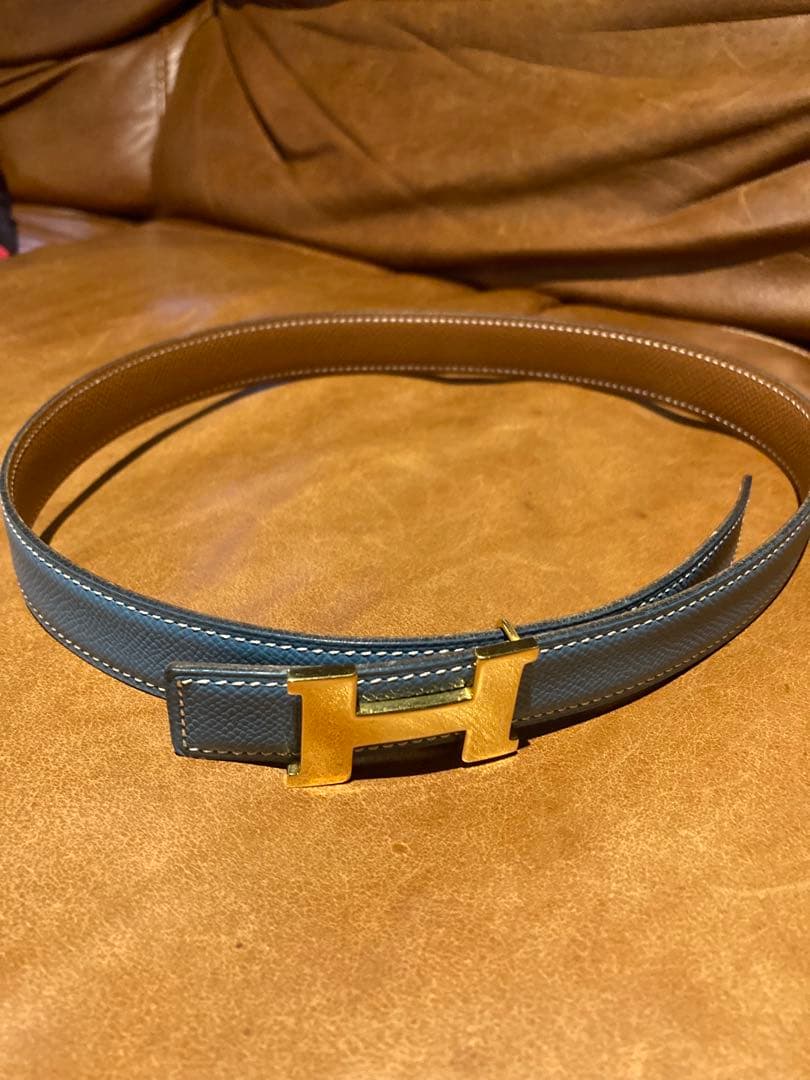 ほぼ新品　エルメス　ベルト　レディース　ブルー　ヴィンテージ　箱付き　付属品