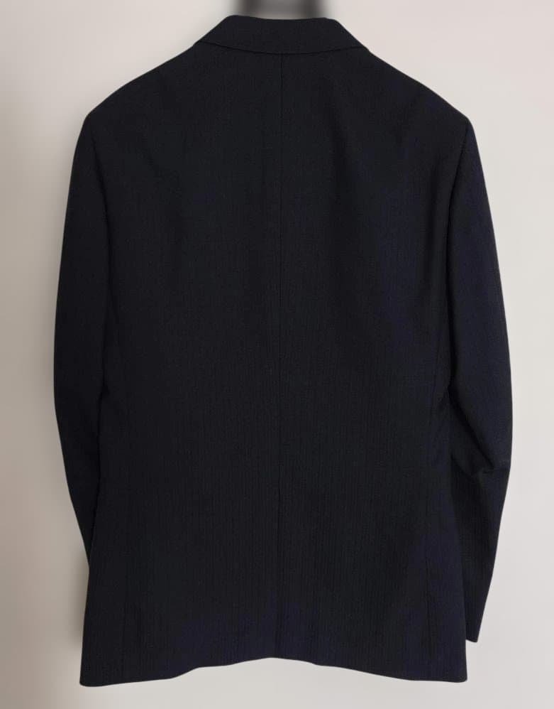 ★新品未使用！2パンツ メンズスーツ ネイビー 織柄 A7 ノータック スリム